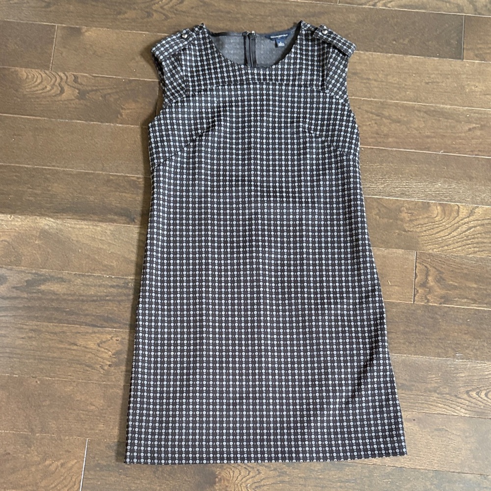 Banana Republic Black and White Houndstooth Sheath Dress